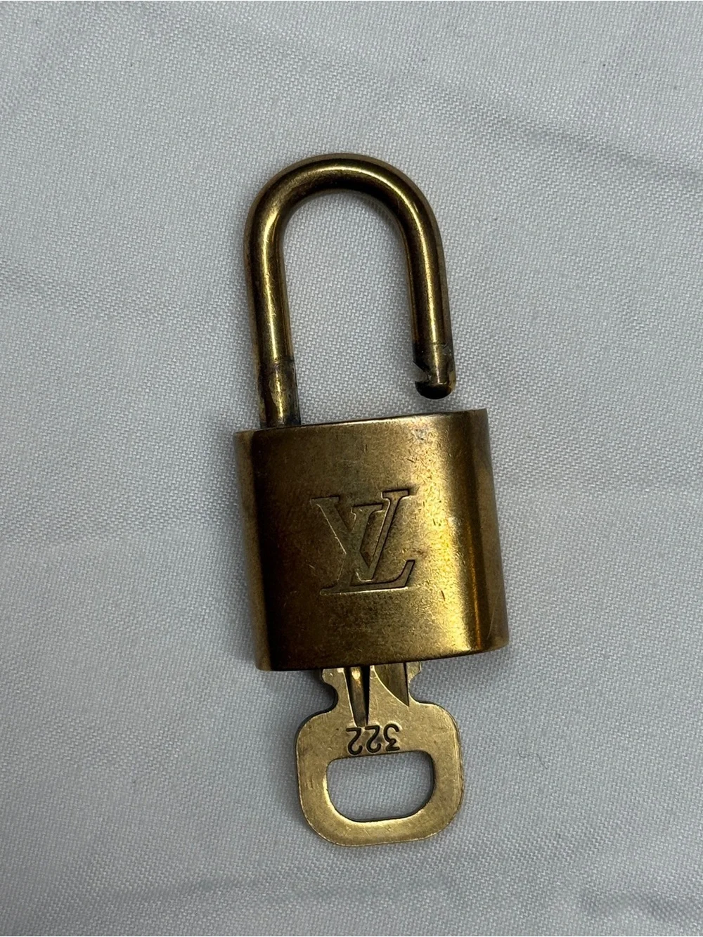 Louis Vuitton Gold Tone Padlock with Key # 322